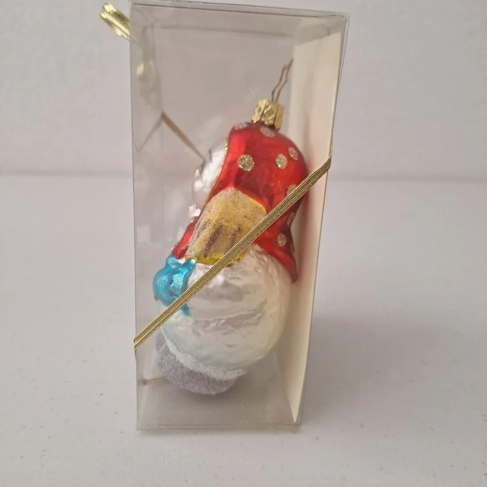 RARE Retired Inge Glass Birgit's Collection Snowman Christmas Ornament GERMANY